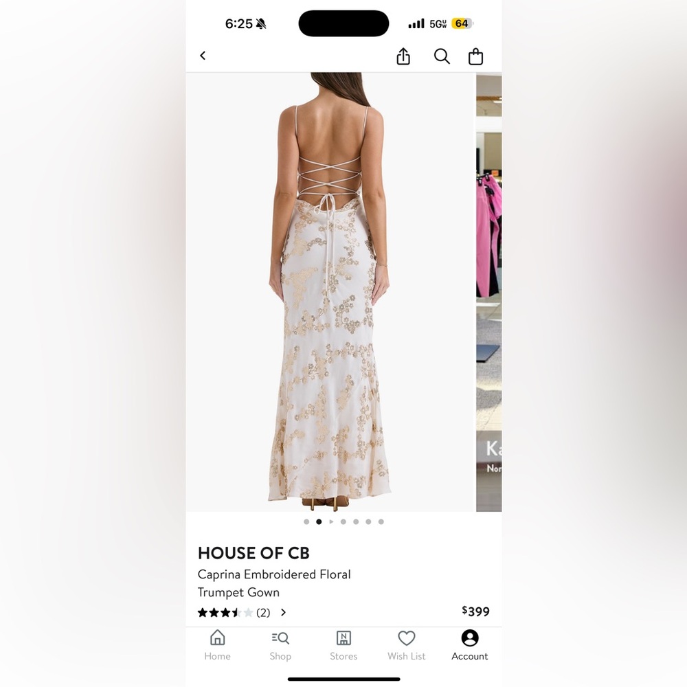 House of CB Caprina Embroidered Trumpet Maxi Dress